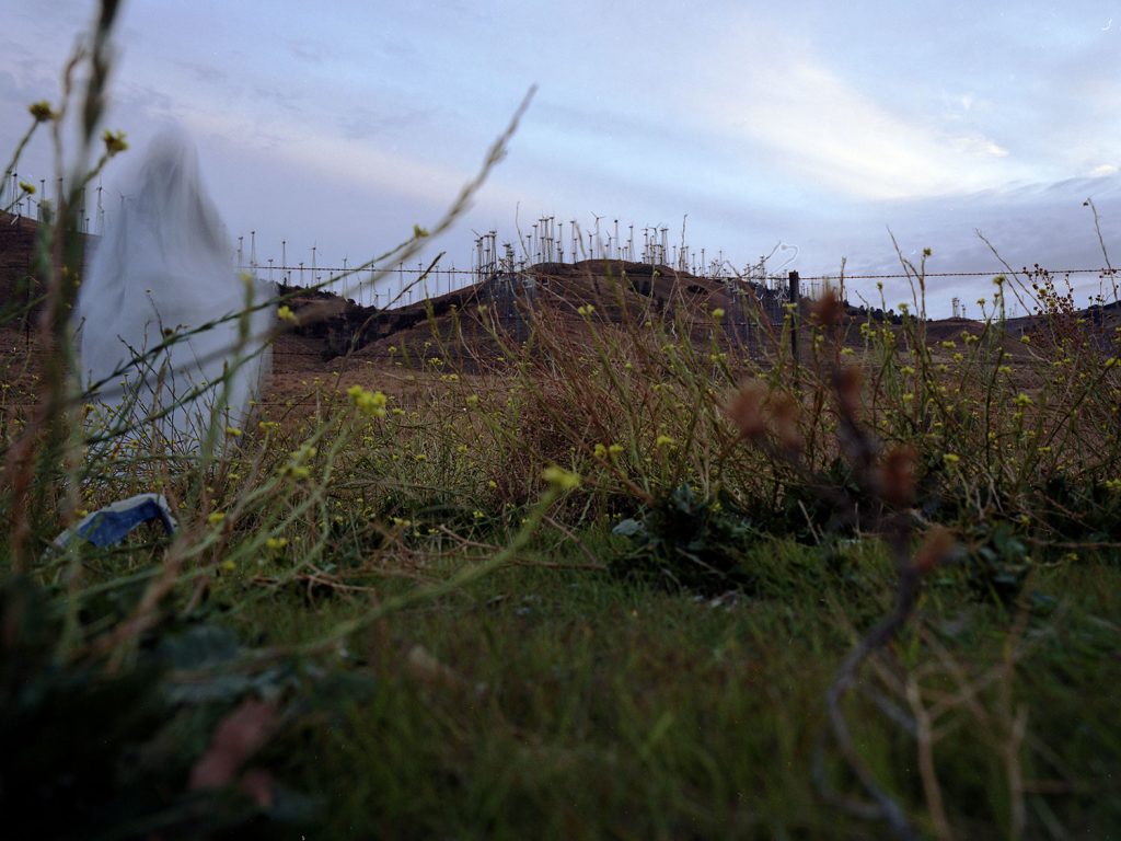 A translucent figure hovers above the grass, appearing ghostly and ethereal.