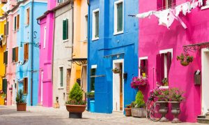 colorful row houses image